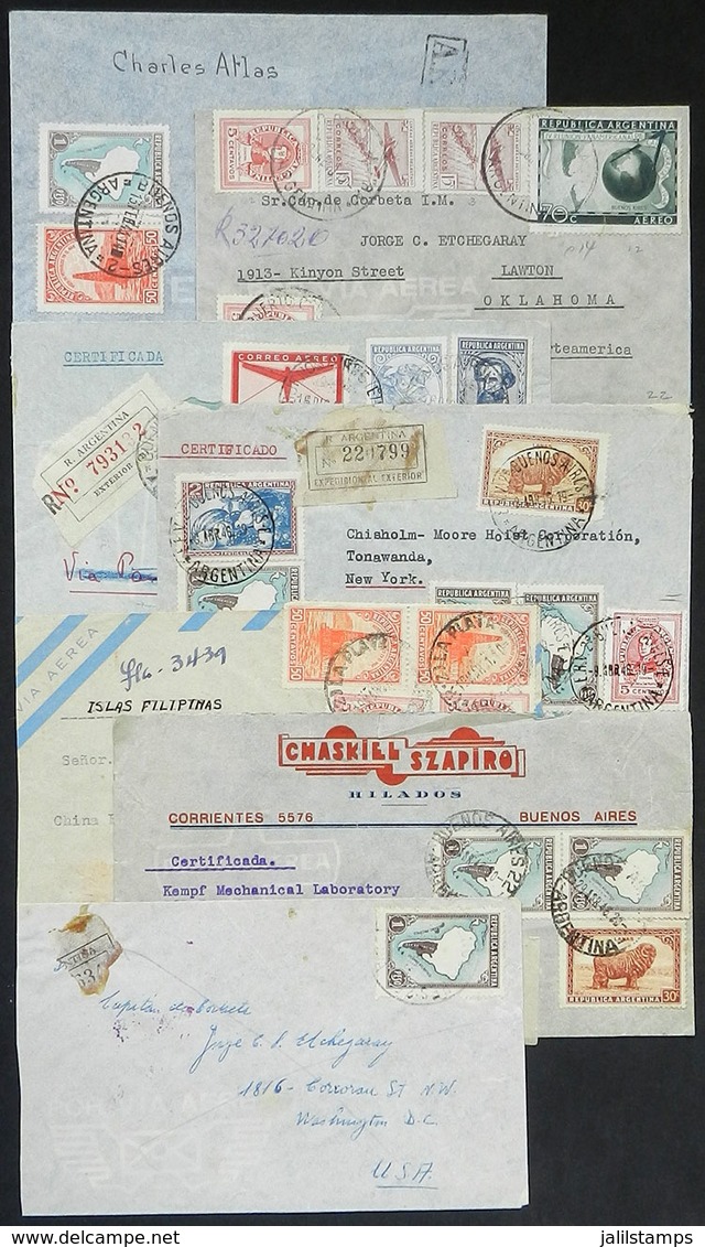 ARGENTINA: Circa 1940/1950: 15 Covers Flown To United States With Nice Postages, VF Quality, Interesting Lot! - Autres & Non Classés
