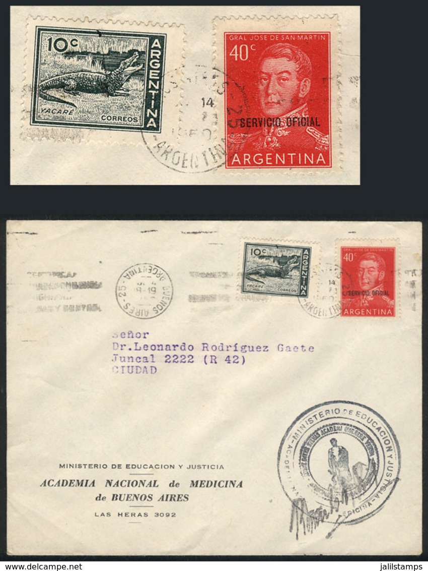 ARGENTINA: Official Envelope Of The National Academy Of Medicine Used Locally In Buenos Aires On 14/DE/1959 With MIXED P - Autres & Non Classés