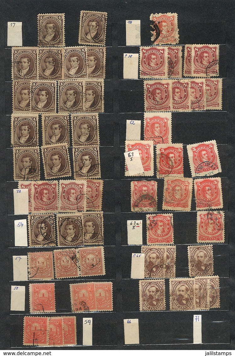 ARGENTINA: Stockbook With Large Number Of Used Stamps, Including Many Very Old Examples, High Catalogue Value, Very Inte - Collections, Lots & Séries