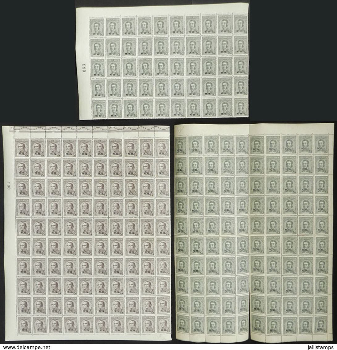 ARGENTINA: Binder With Good Number Of Stamps In Sheets Or Large Blocks, Many Of OFFICIAL STAMPS, In General MNH And Of V - Collections, Lots & Séries