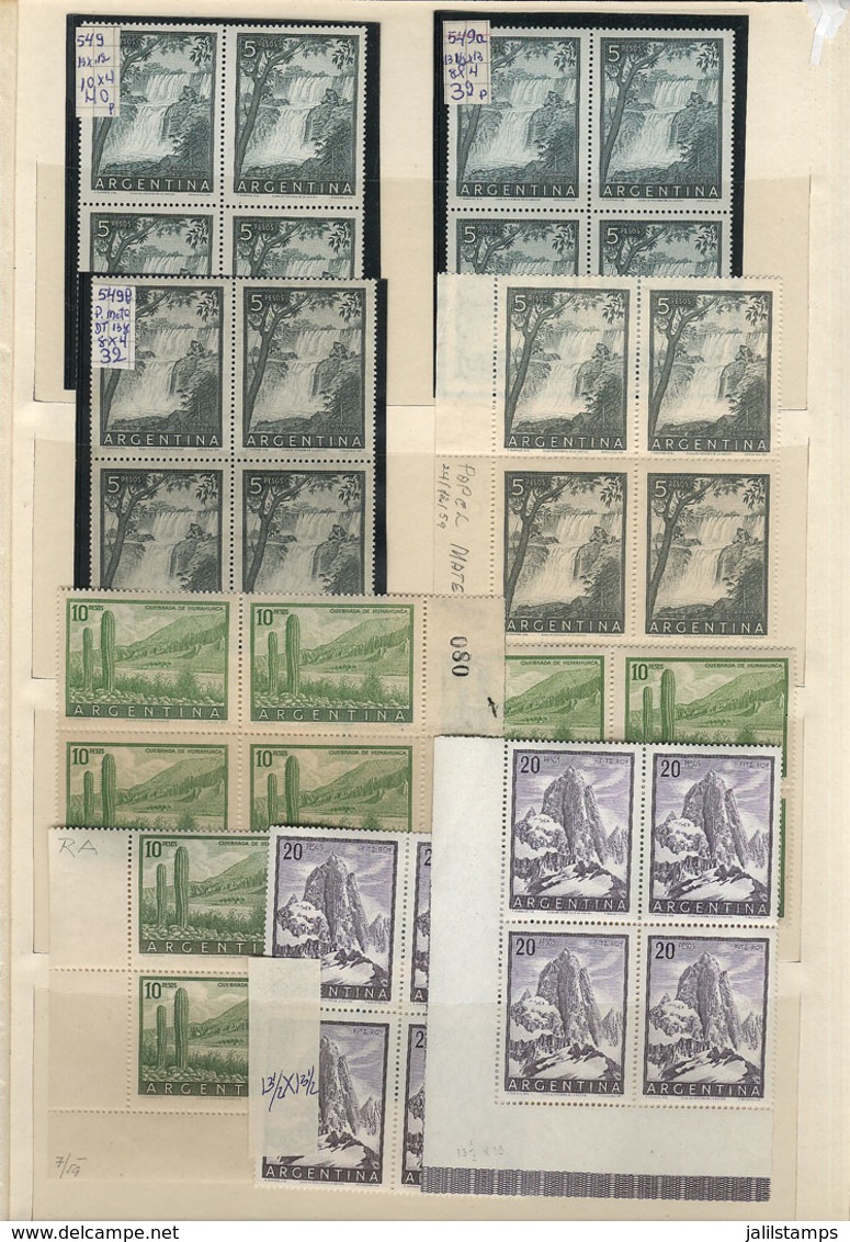 ARGENTINA: Stockbook With Accumulation Of Stamps From All Periods In BLOCKS OF 4, With Many Blocks Of Large Value Of The - Collections, Lots & Series