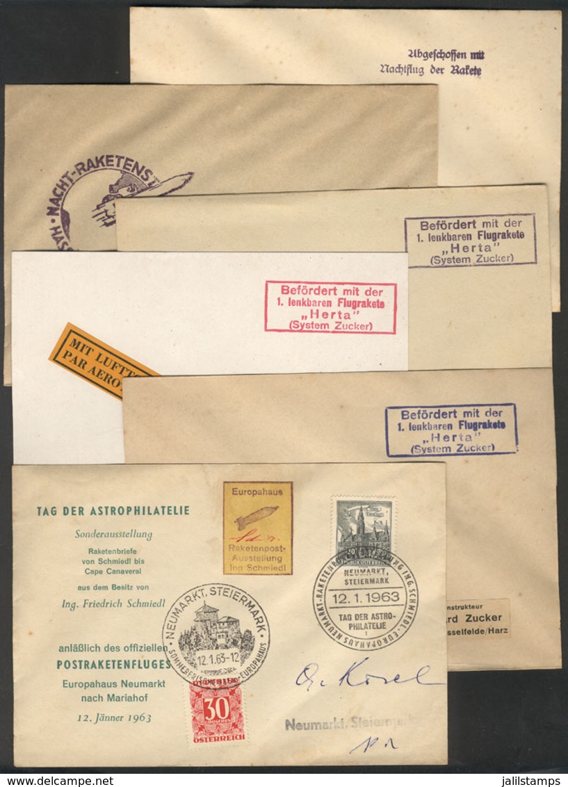 AUSTRIA: 6 Covers Flown By ROCKETS, All With Interesting Marks, Very Good Lot! - Other & Unclassified