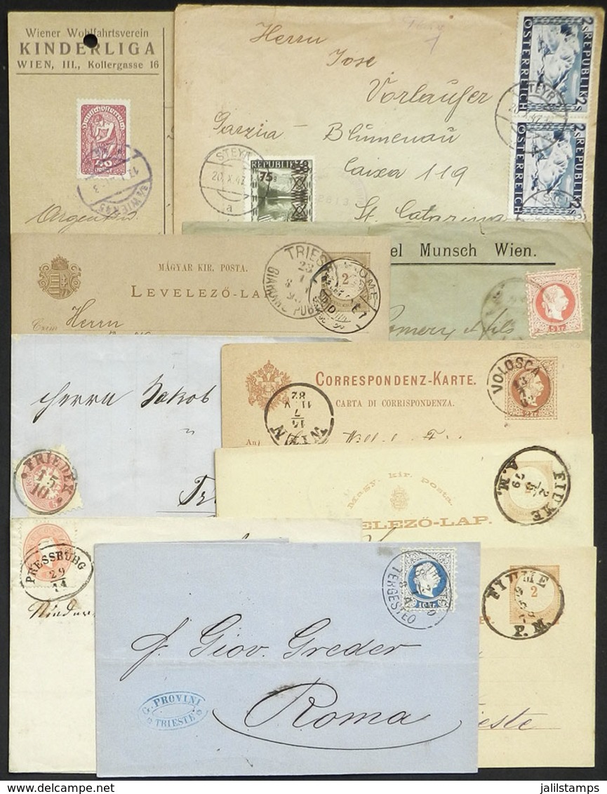 AUSTRIA + HUNGARY: 10 Used Covers, Folded Covers, Etc., Most Old And Of Fine To VF Quality! - Autres & Non Classés
