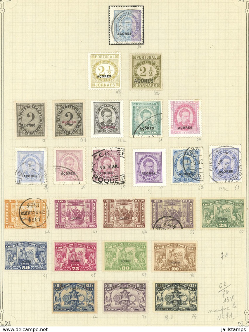 AZORES: Old Collection On Pages With More Than 300 Used And Mint Stamps, Fine General Quality. The Owner Indicates An Yv - Autres & Non Classés