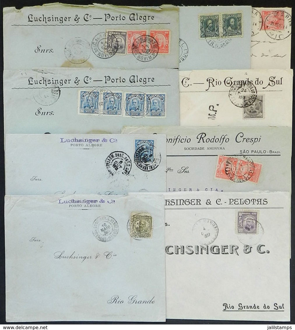 BRAZIL: 9 Covers Used Between 1915 And 1919, Interesting Postages, VF Quality! - Other & Unclassified