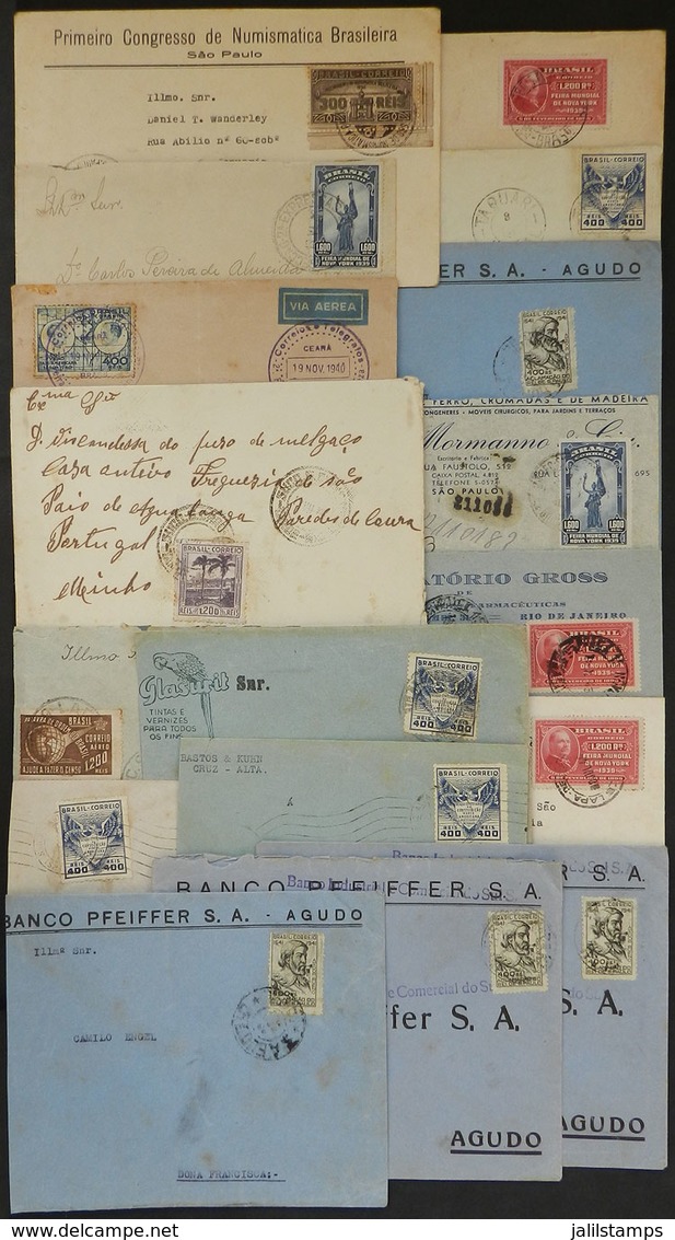 BRAZIL: 16 Covers Posted Between Circa 1936 And 1941, All Franked With Commemorative Stamps Used ALONE, Some Very Scarce - Autres & Non Classés