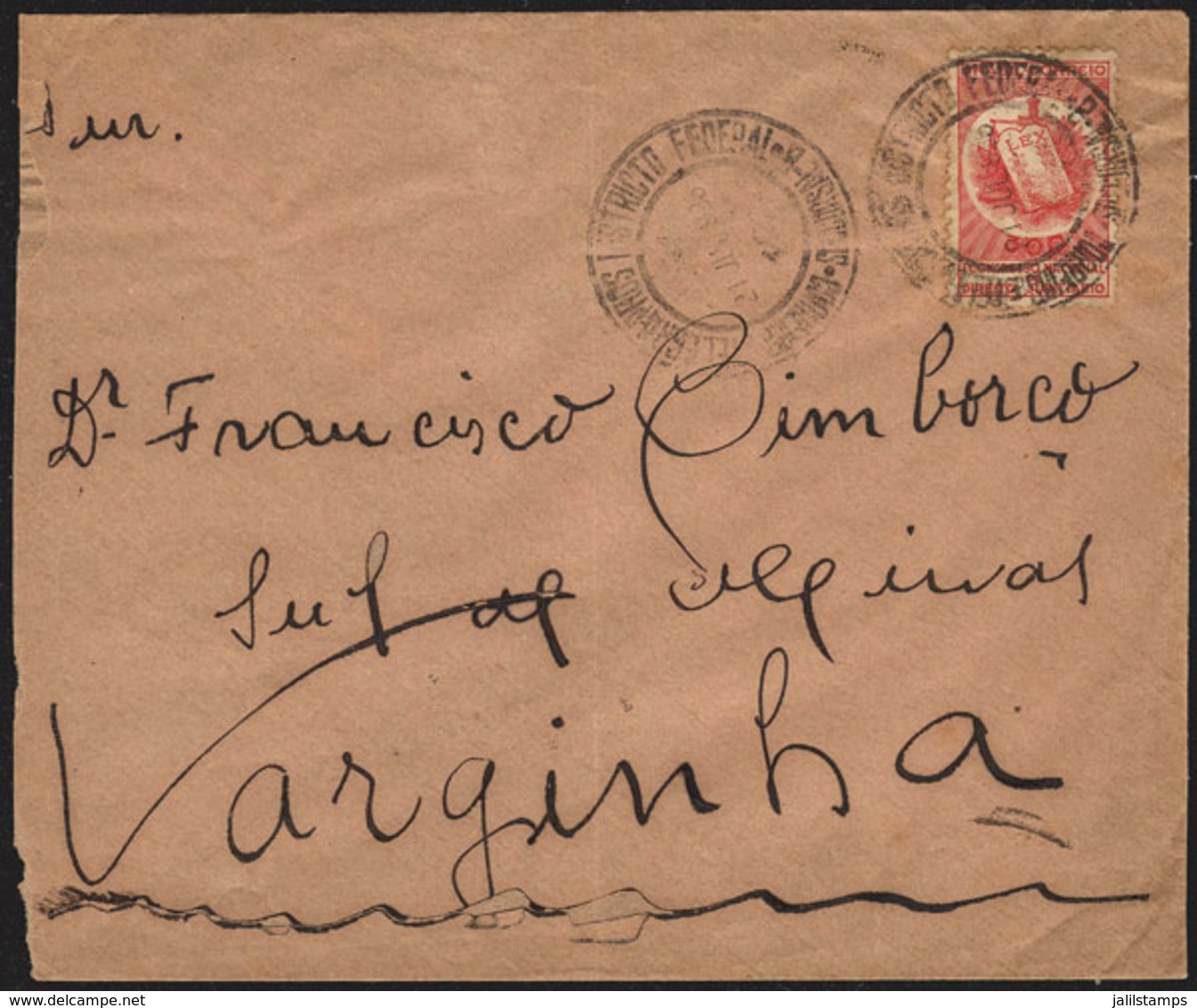 BRAZIL: Cover Franked By RHM.C-110 ALONE, Sent From Rio To Varginha On 21/JUL/1936, VF Quality, RHM Catalog Value 200Rs. - Other & Unclassified