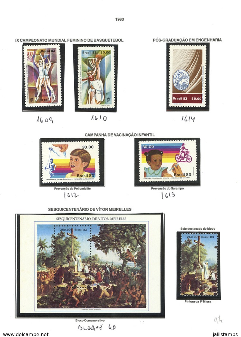 BRAZIL: Collection Of Commemorative Stamps In Album, Year 1975 To 1989, Full Of Good Stamps, Souvenir Sheets, Complete S - Collections, Lots & Series