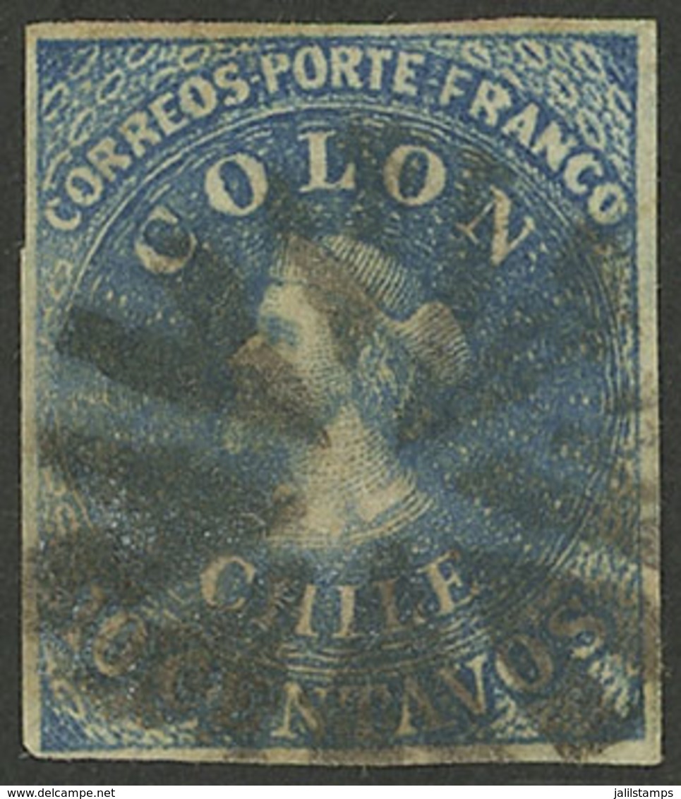 CHILE: Sc.12, Ample Margins, With "wedges" Cancel, Excellent And Rare!" - Chile