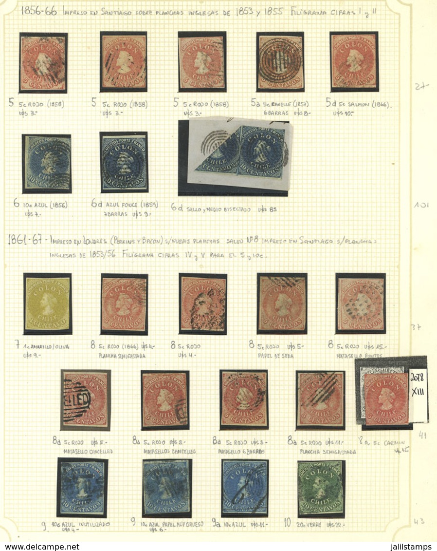 CHILE: Collection In Album, From 1853 To Circa 1975, Fairly Complete And With A Number Of Rare Or Scarce Stamps, Several - Chili