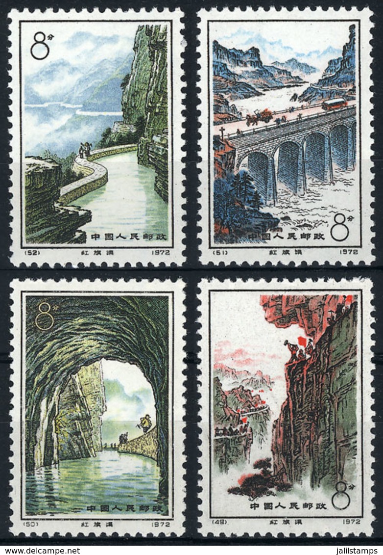 CHINA: Sc.1104/1107, 1972 Construction Of Red Flag Canal, Cmpl. Set Of 4 Values, MNH, Excellent Quality, Catalog Value U - Autres & Non Classés