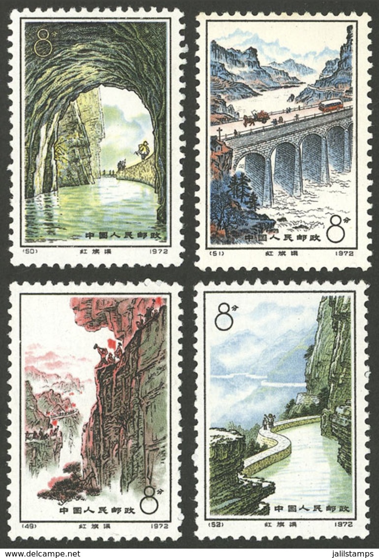 CHINA: Sc.1104/1107, 1972 Red Flag Canal, Cmpl. Set Of 4 Values, MNH, VF Quality! - Autres & Non Classés
