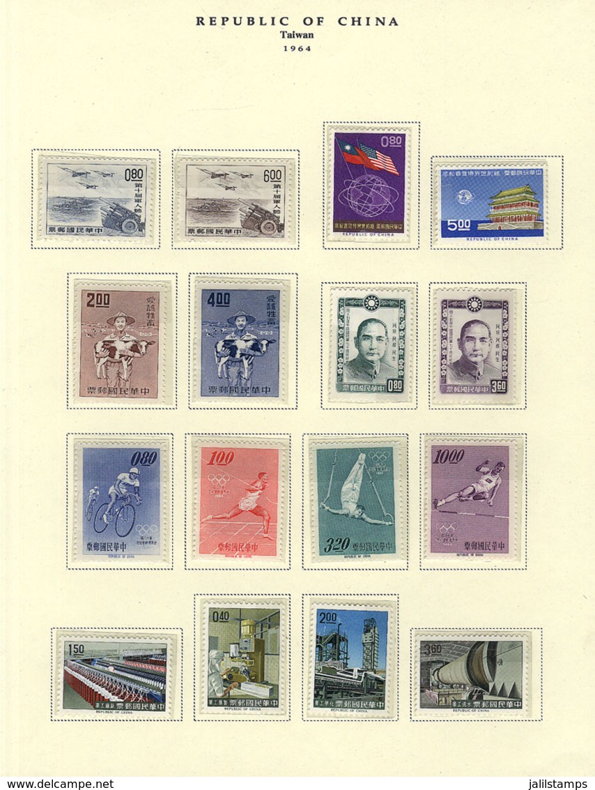 CHINA - TAIWAN: Beautiful Collection In Album Pages, From 1964 To Circa 2005, Almost Complete (only Missing A Few Sets T - Other & Unclassified