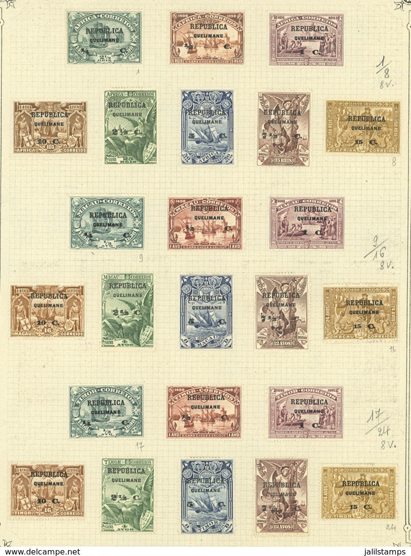 PORTUGUESE COLONIES: Old Collection On Pages And A Stockcard, With Used And Mint Stamps, Fine General Quality. The Owner - Autres & Non Classés