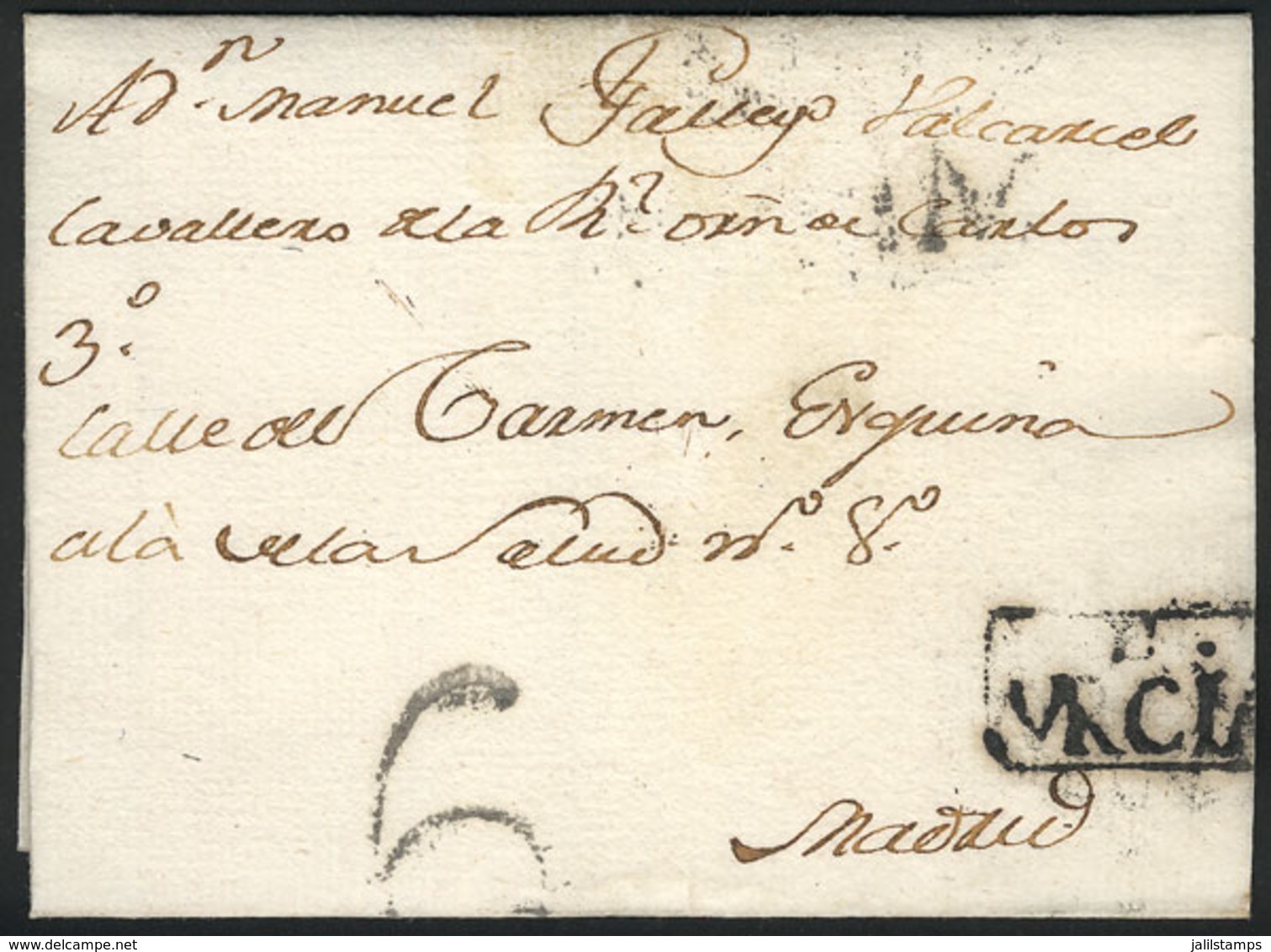 SPAIN: 7/MAY/1793 MURCIA To Madrid, Entire Letter Of Excellent Quality, Market Value US$50 Or More! - Sonstige & Ohne Zuordnung