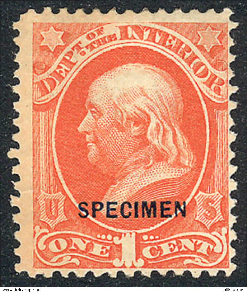 UNITED STATES: Sc.O15, Overprinted SPECIMEN, Without Gum, VF Quality! - Service