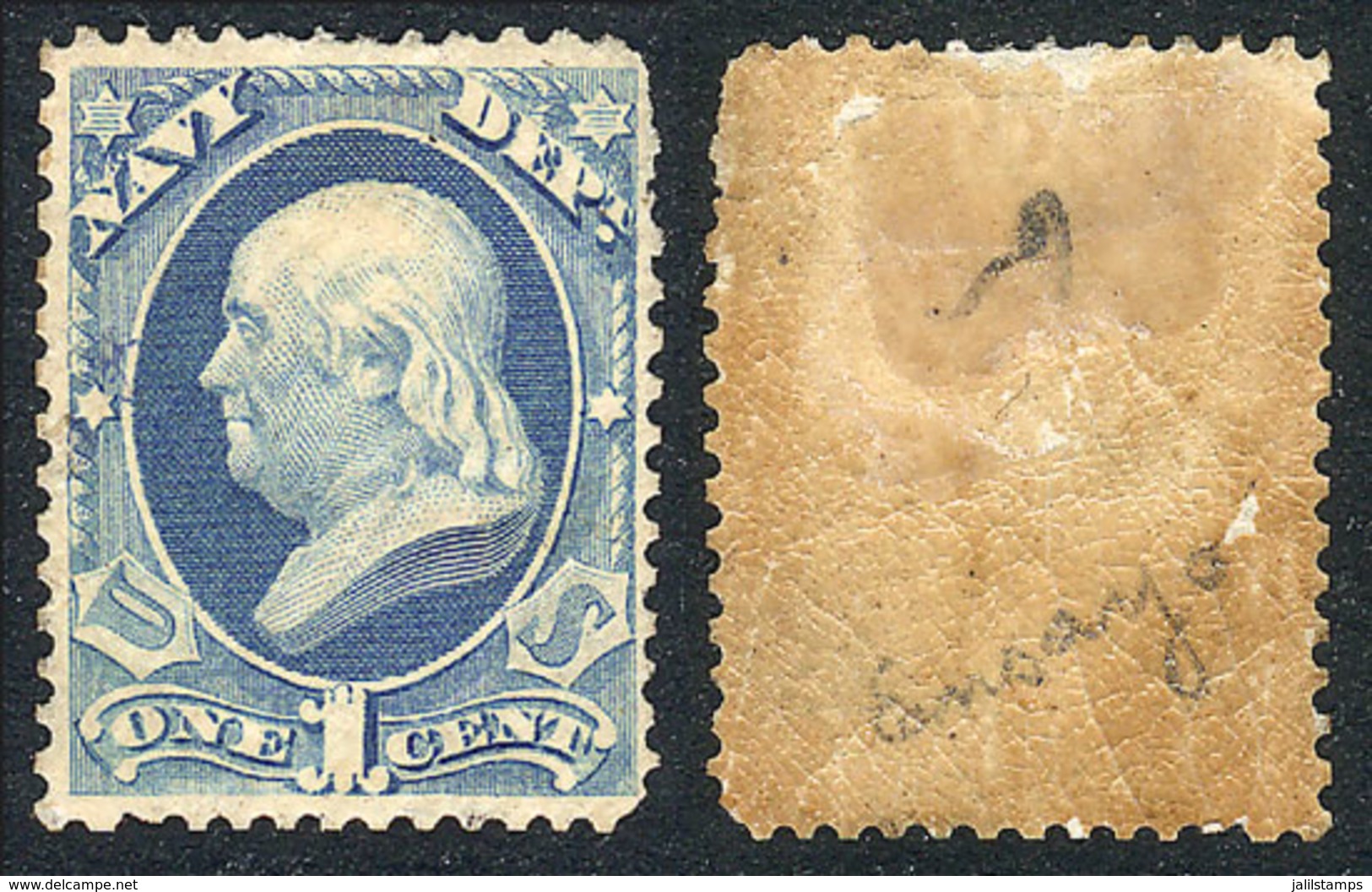 UNITED STATES: Sc.O35, Trial Color Proof On Original Perforated And Gummed Paper, Very Interesting! - Officials