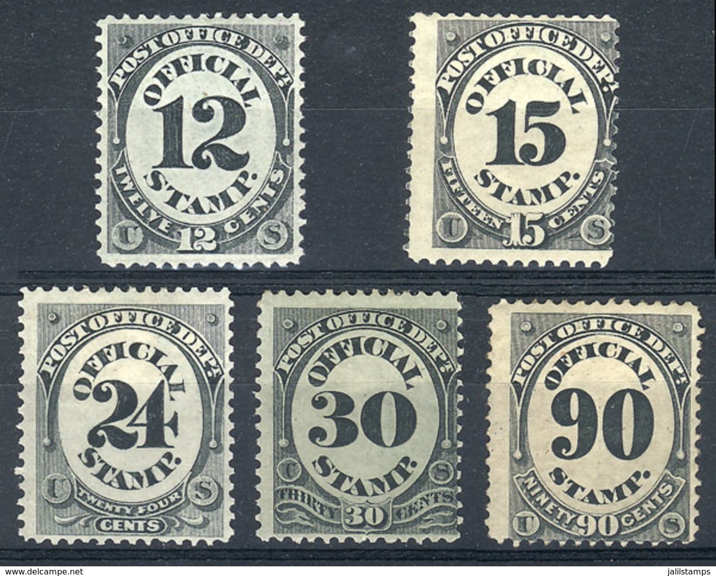 UNITED STATES: Sc.O52/O56, Post Office Dept., The 5 High Values Of The Set, Mint Original Gum, Fine To VF Quality, Catal - Dienstmarken