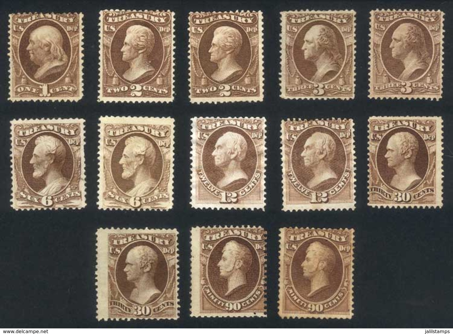 UNITED STATES: Sc.O72 And Following, Lot Of Unused Stamps (several With Original Gum), Fine To VF General Quality, Catal - Dienstmarken