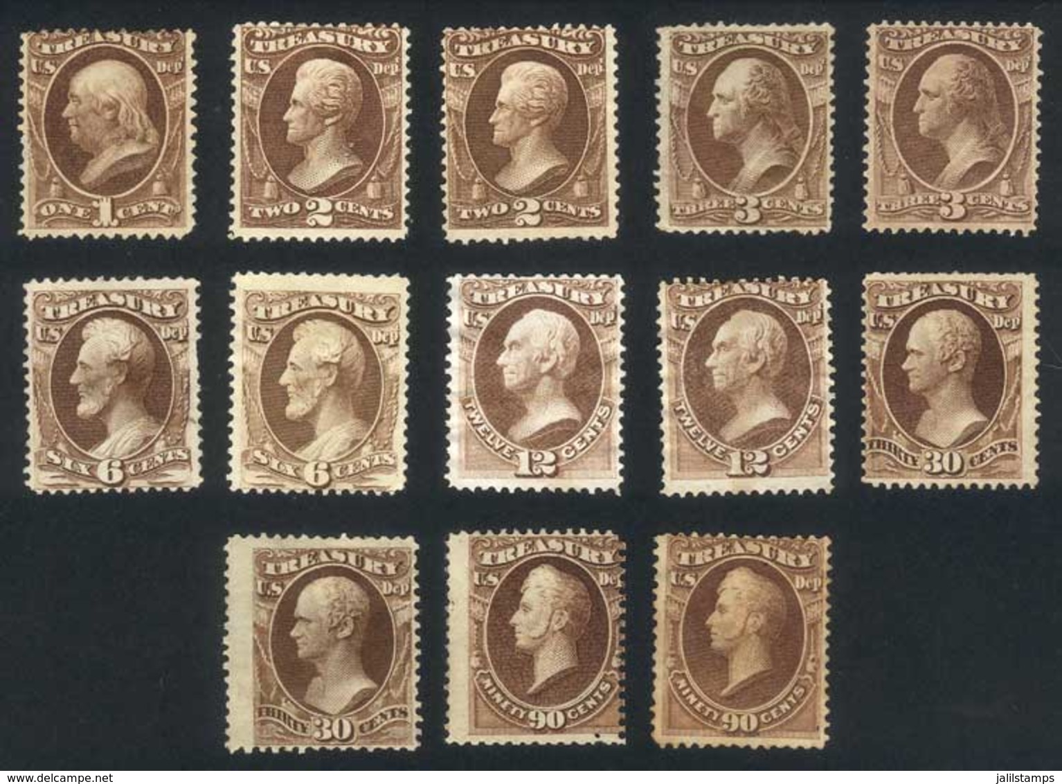 UNITED STATES: Sc.O72 And Following, Lot Of Unused Stamps (several With Original Gum), Fine To VF General Quality, Catal - Service