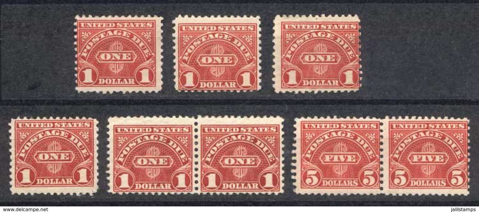 UNITED STATES: OFFICIAL STAMPS: Small Lot Of Sc.J77 And J78, Mint Original Gum, Fine To VF Quality, Catalog Value US$280 - Dienstmarken