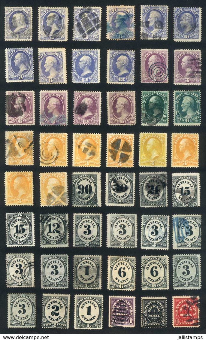 UNITED STATES: Lot Of Mint (some With Gum) And Used Stamps, Fine To VF General Quality, Scott Catalog Value US$1,700+ - Officials