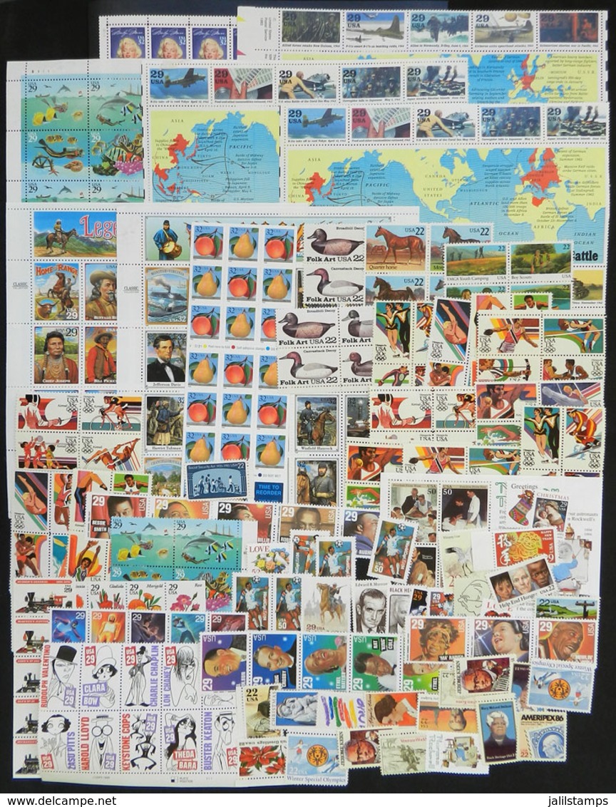 UNITED STATES: Lot Of Modern Stamps, Souvenir Sheets And A Booklet, MNH, Very Fine Quality, Useful Lot To Use As Postage - Collections