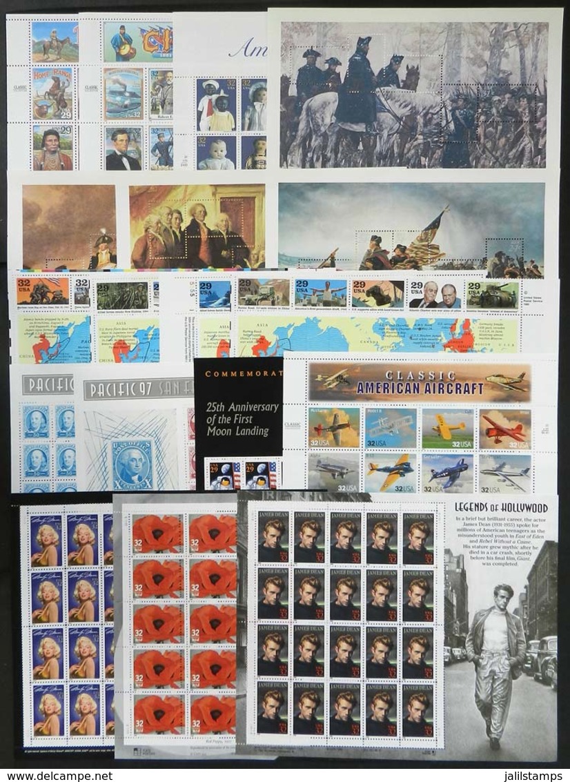 UNITED STATES: Lot Of Modern Souvenir Sheets And Minisheets, Very Thematic, All MNH And Of Excellent Quality, Low Start! - Collections