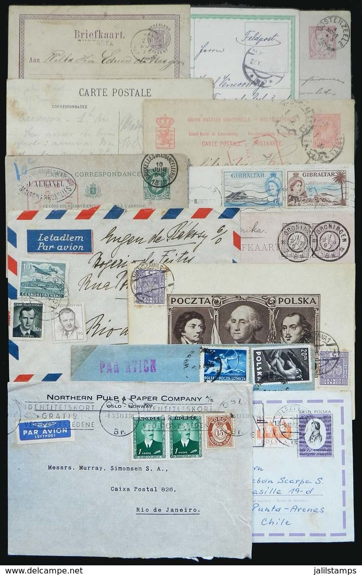 EUROPE: 13 Covers Or Cards, Most Used Between 1876 And 1972, Some With Interesting Postmarks, Nice Postages, Good Lot, L - Autres - Europe