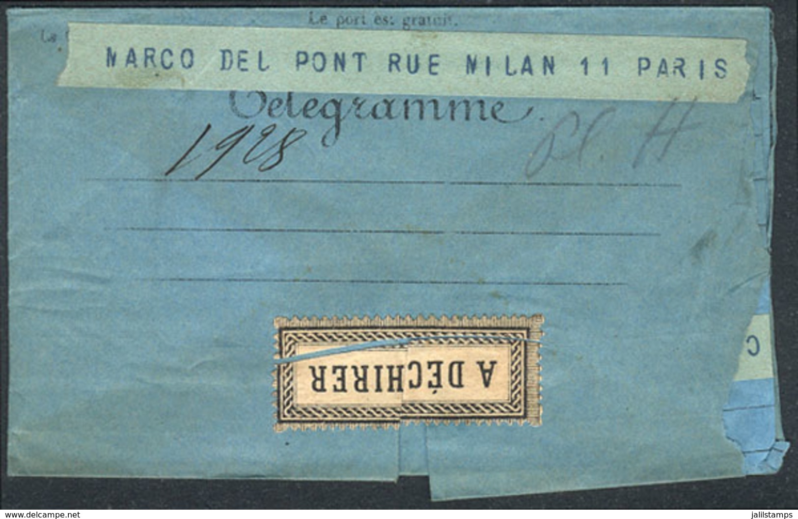 FRANCE: Telegram Used In Paris On 28/MAR/1884, Interesting! - Other & Unclassified
