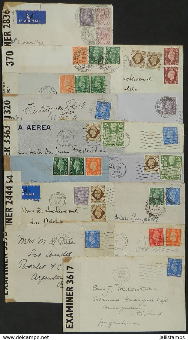 GREAT BRITAIN: 15 Covers Sent To Argentina Between 1940 And 1944, Including Varied Postages And Interesting CENSOR Marks - Otros & Sin Clasificación