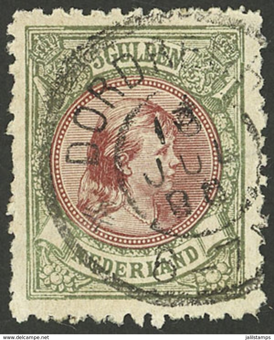 NETHERLANDS: Sc.54, 1891/4 5G. Bronze-green And Red-chestnut, Used, Very Nice Example! - Autres & Non Classés