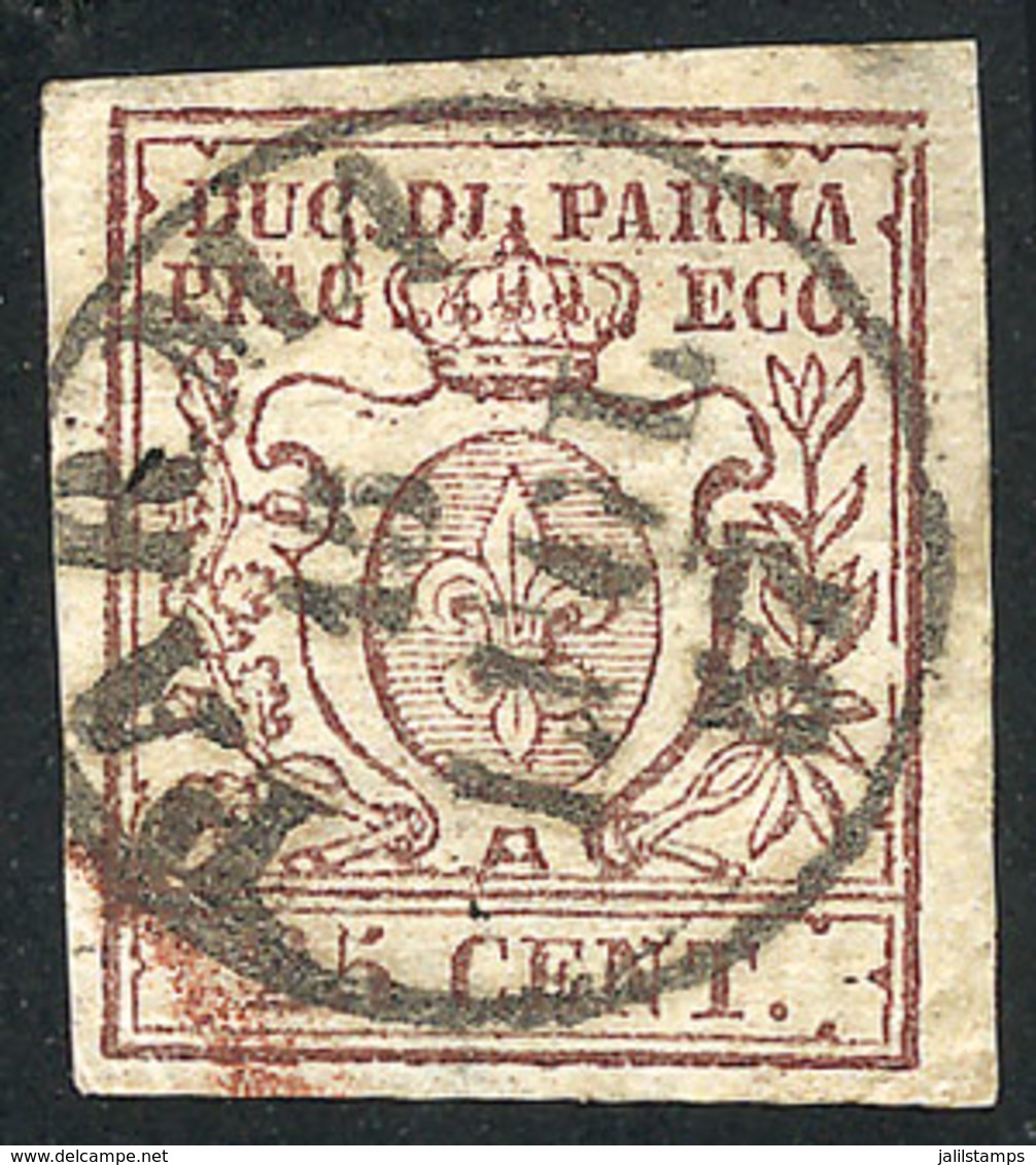 ITALY: Sc.10, 1857 25c. Redish Chestnut, Good Example! - Parma