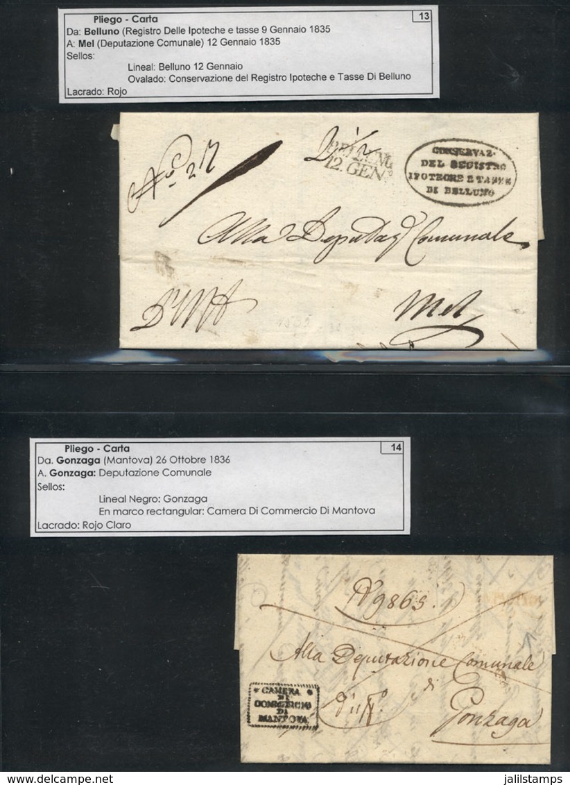 ITALY: Collection Of 56 Letters With Pre-stamp Markings And Stampless Letters (used Between 1846 And 1872), In General O - Lombardo-Venetien