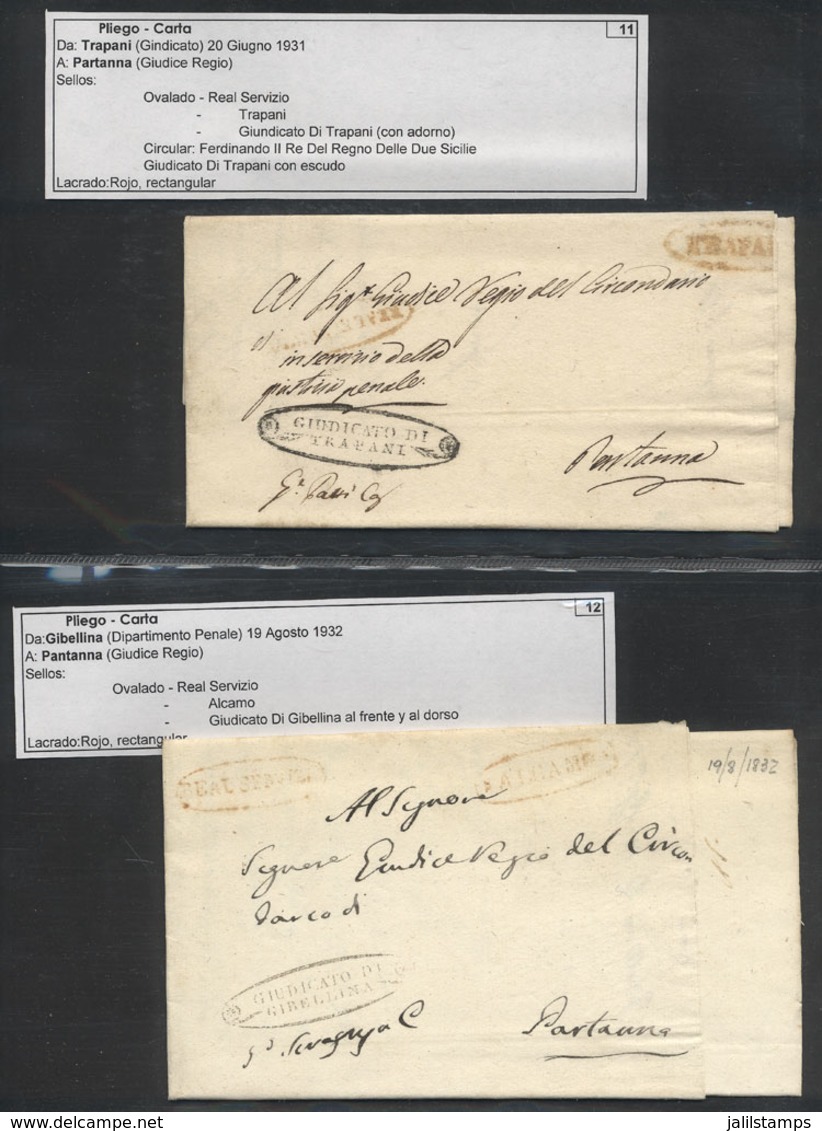 ITALY: Kingdom Of Napoli And Sicilia: Collection Of 44 Letters With Pre-stamp Markings And Stampless Letters (used Betwe - Neapel