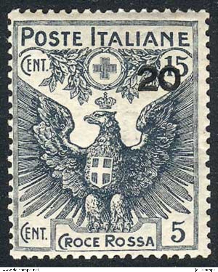 ITALY: Sc.B4, 1916 Red Cross 20c. On 5c., Mint Never Hinged, VF, Catalog Value US$52.50 - Unclassified