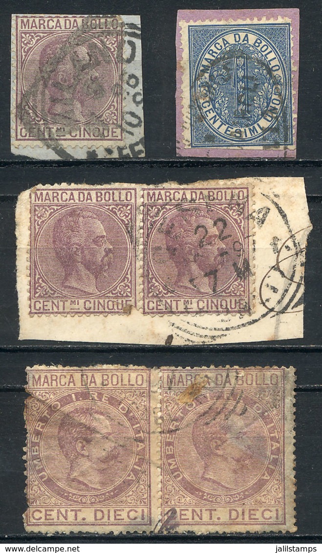 ITALY: Small Lot Of Revenue Stamps, Some On Fragment And POSTALLY USED, Very Interesting Group! - Unclassified