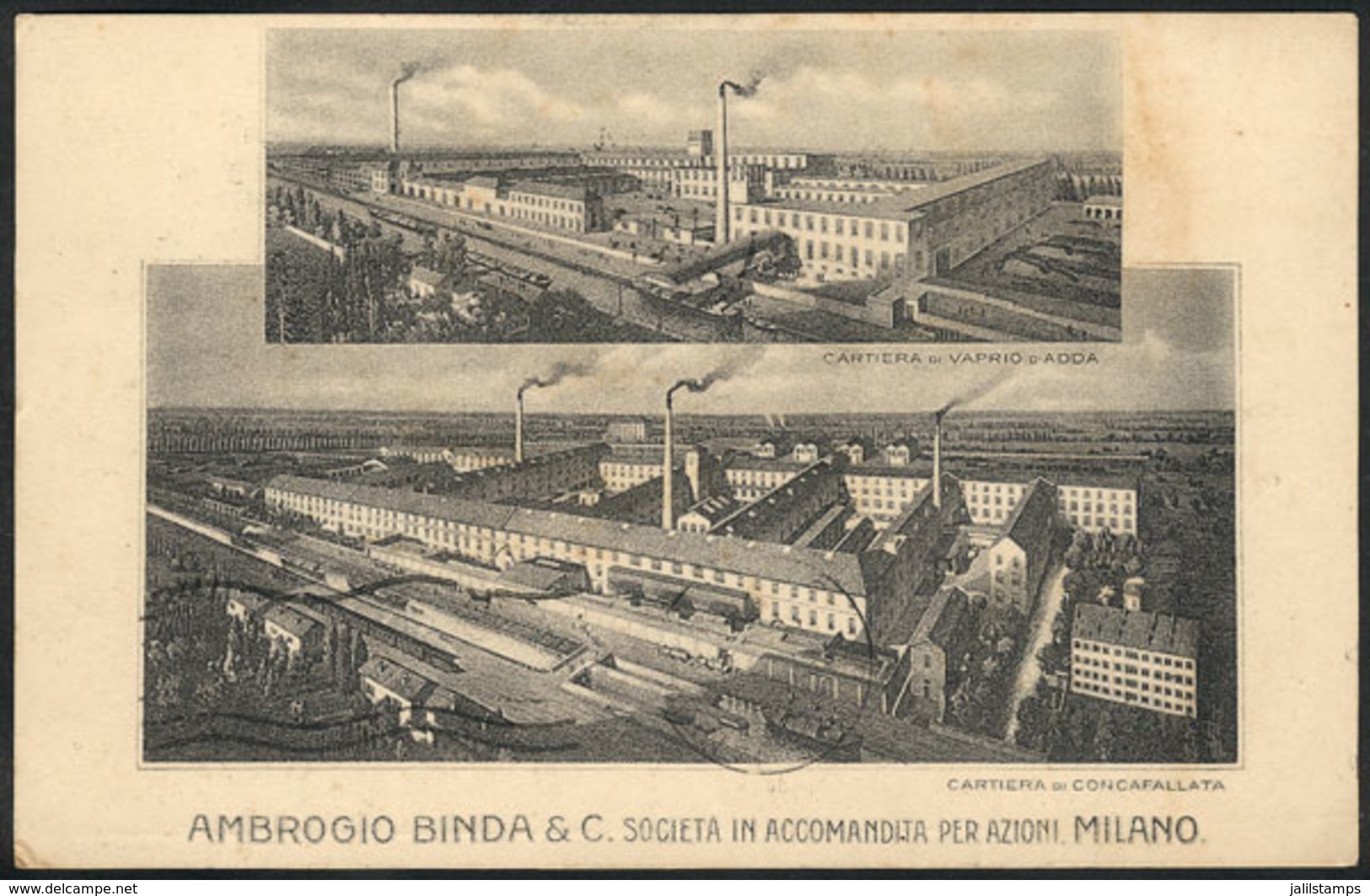 ITALY: Ambrogio Binda & C. Societa In Accomandita Per Azioni, Milano: View Of Its 2 Factories, Sent To Rio De Janeiro In - Sonstige & Ohne Zuordnung