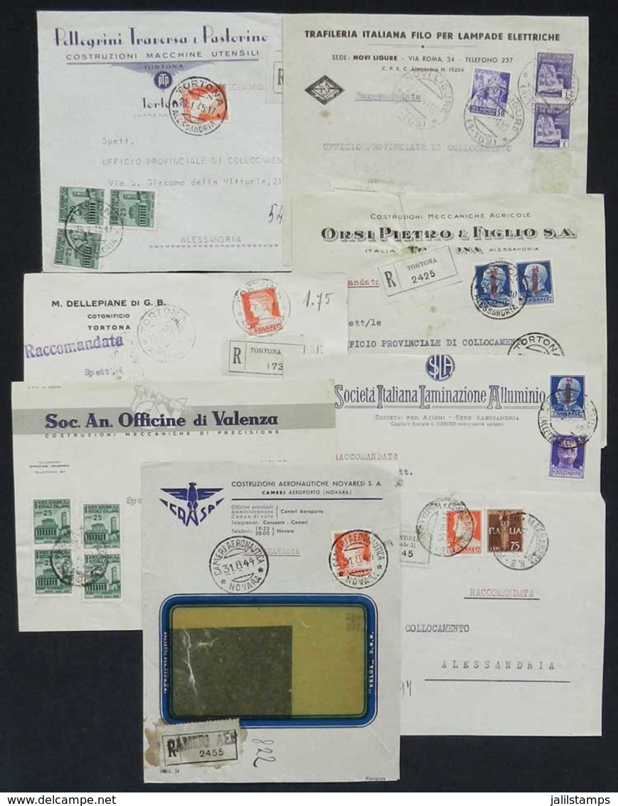 ITALY - RSI: 8 Fronts Of Covers Used In 1944 And 1945 With Interesting Postages, VF Quality! - Autres & Non Classés