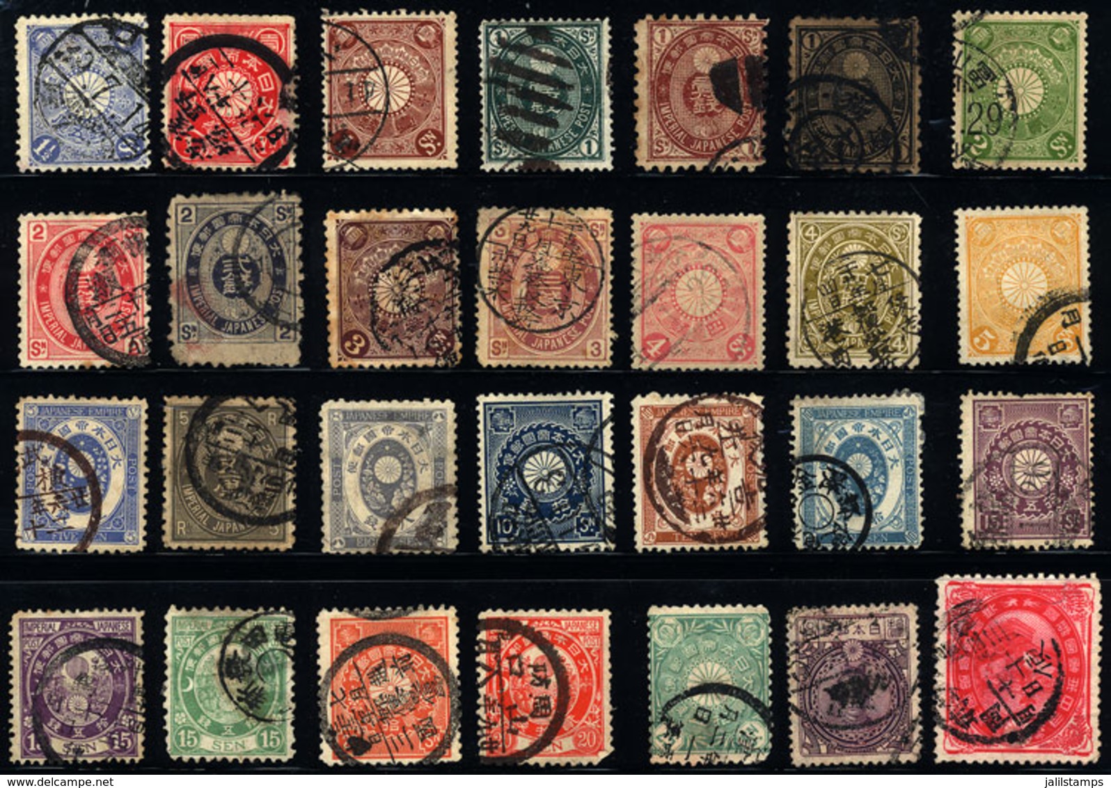 JAPAN: Lot Of Old Used Stamps, Fine General Quality (a Few Can Have Minor Defects), With Some Interesting Cancels! - Autres & Non Classés