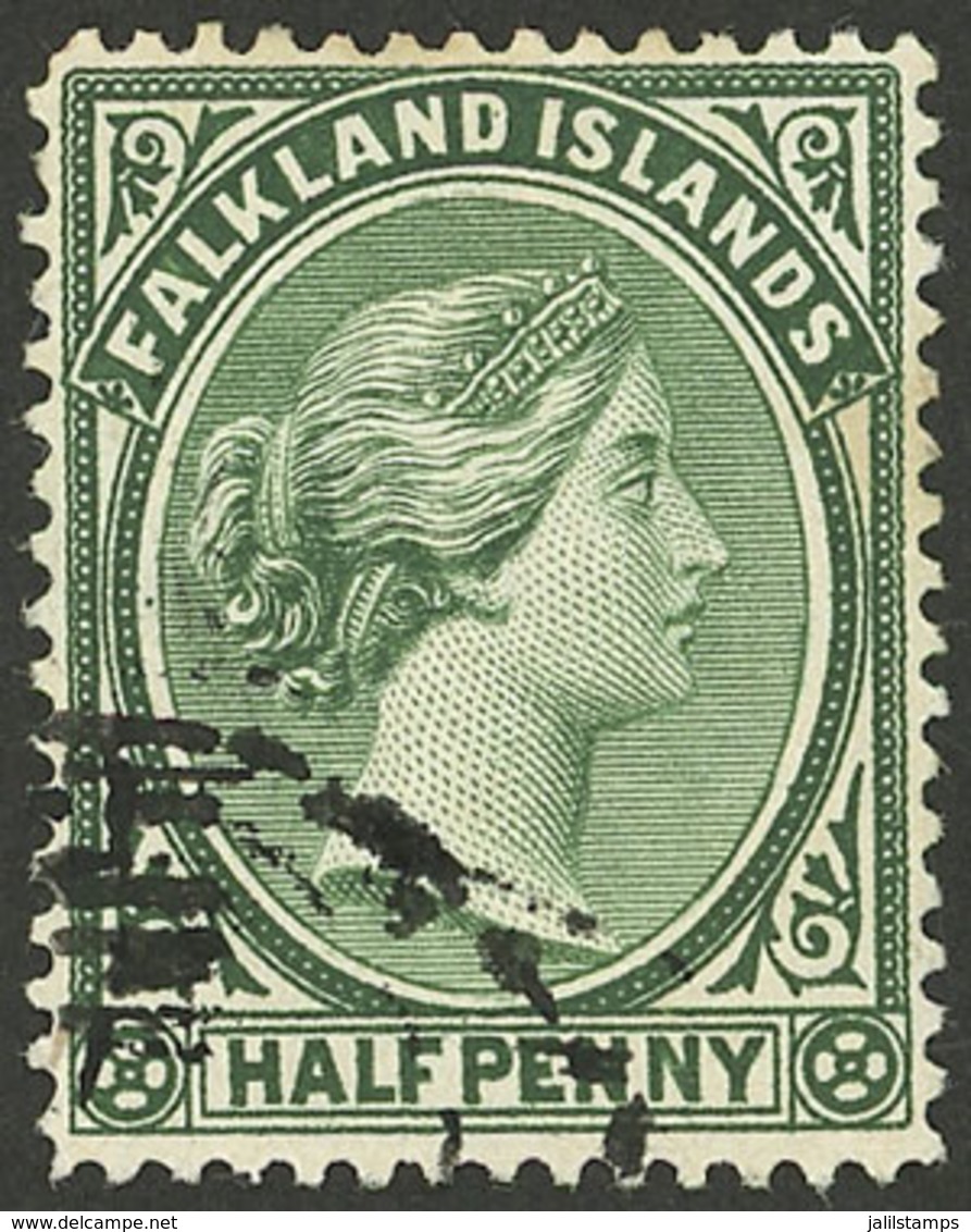 FALKLAND ISLANDS/MALVINAS: Sc.9, 1891 ½p. Green, Used, VF Quality! - Falkland