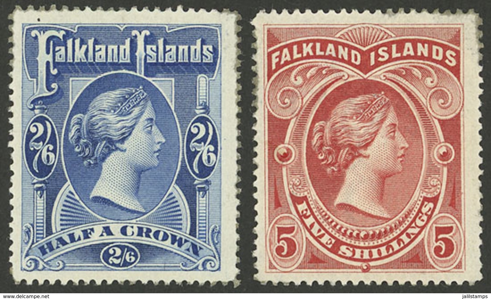 FALKLAND ISLANDS/MALVINAS: Sc.20/21, 1898 Victoria, Cmpl. Set Of 2 Mint Values, VF Quality - Falklandinseln