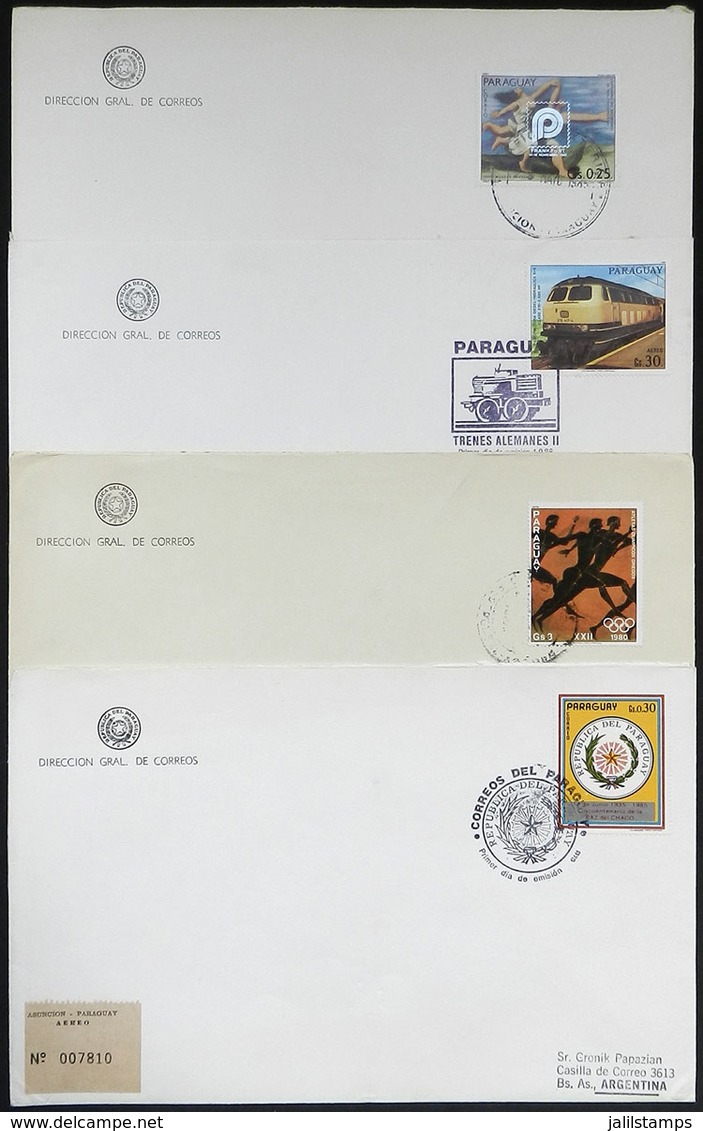 PARAGUAY: 16 Modern Covers Franked With Beautiful VERY THEMATIC Commemorative Stamps, Sent To Argentina In The 1980s, Ex - Paraguay