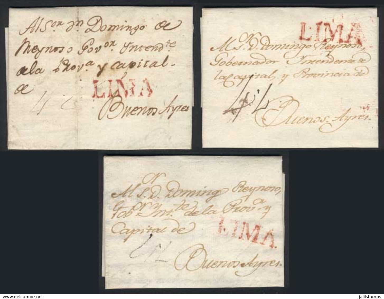 PERU: 3 Complete Folded Letters Dated 26/AP And 26/JUL/1806 And 26/JUL/1807, With Interesting Considerations About Revol - Pérou
