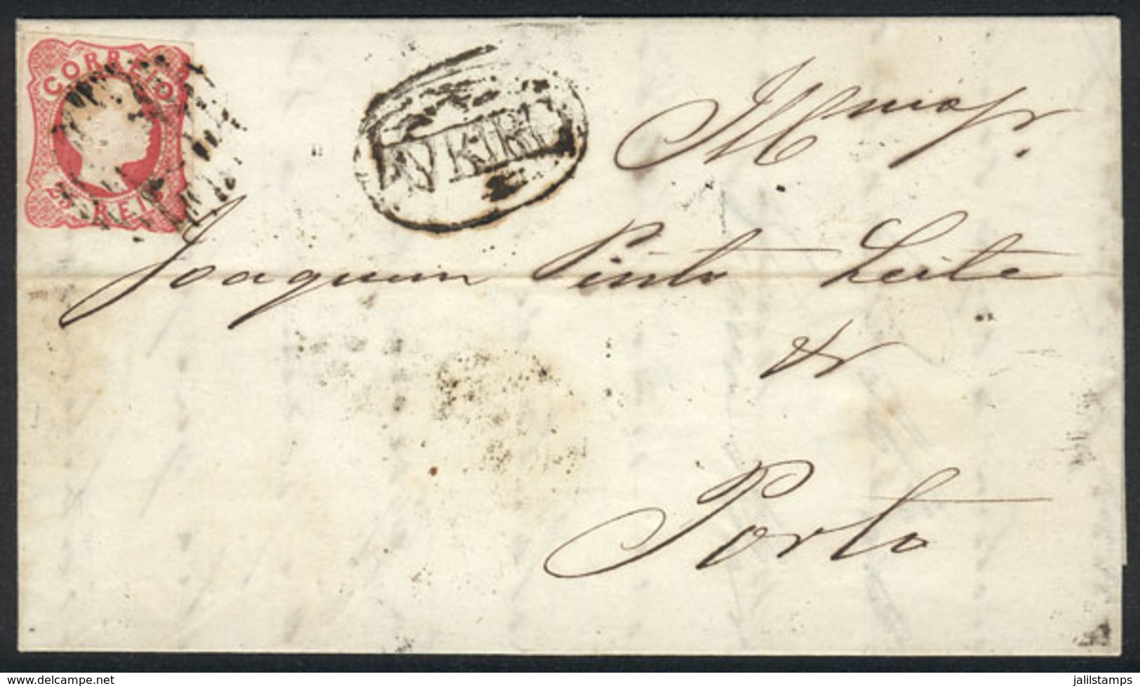 PORTUGAL: Complete Folded Letter Sent From AVEIRO To Porto On 11/DE/1860, Very Pretty! - Autres & Non Classés