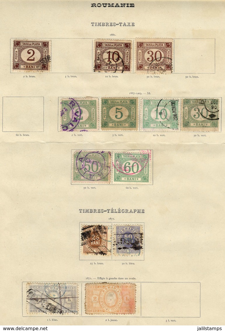 ROMANIA: Collection In Very Old Album Pages, Including Scarce And Interesting Stamps And It May Also Include Color Varie - Autres & Non Classés