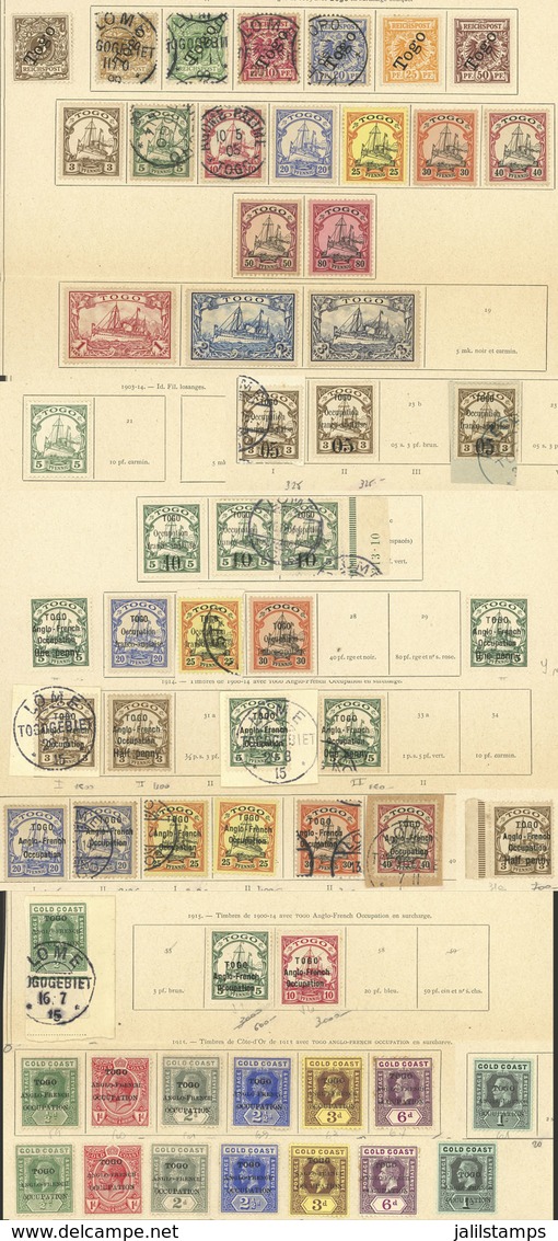 TOGO: GERMAN COLONY: Collection On Old Pages With A Good Number Of Used Or Mint Stamps, The General Quality Is Very Fine - Autres & Non Classés