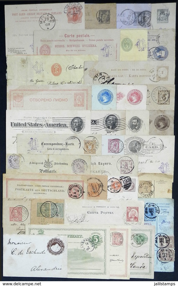 WORLDWIDE: About 34 Old Postal Stationeries Of Varied Countries, Most Used, Some With Defects, Others Of Fine To VF Qual - Sonstige & Ohne Zuordnung