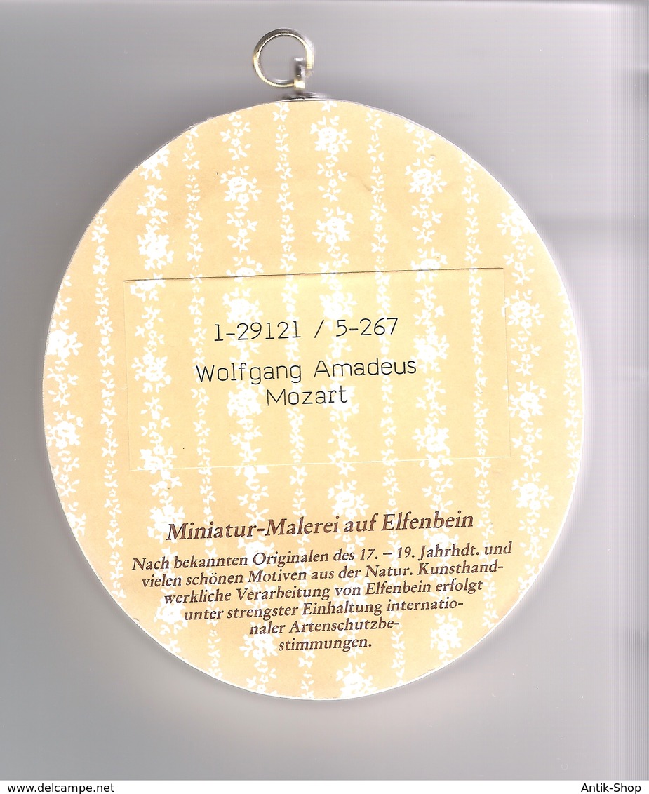 Miniatur-Malerei Auf Elfenbein - Wolfgang Amadeus Mozart (778) Preis Reduziert - Other & Unclassified