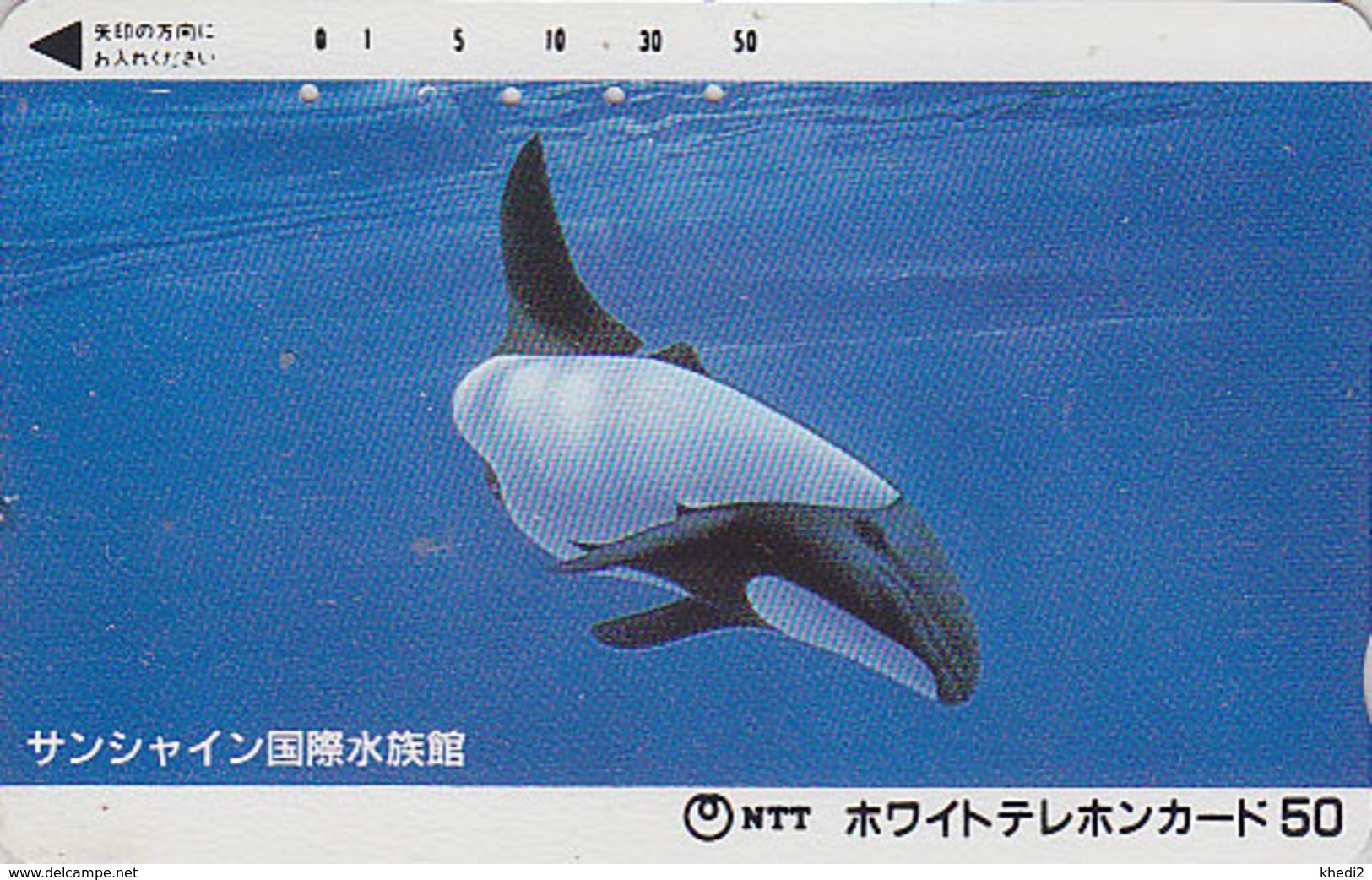 Télécarte Japon / 110-011 - ANIMAL - BALEINE ORQUE - ORCA WHALE  Japan Phonecard - 331 - Delphine
